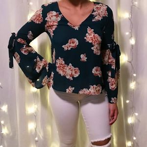 floral long sleeve blouse
